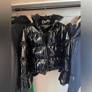 vinyl bubble puffer jacket